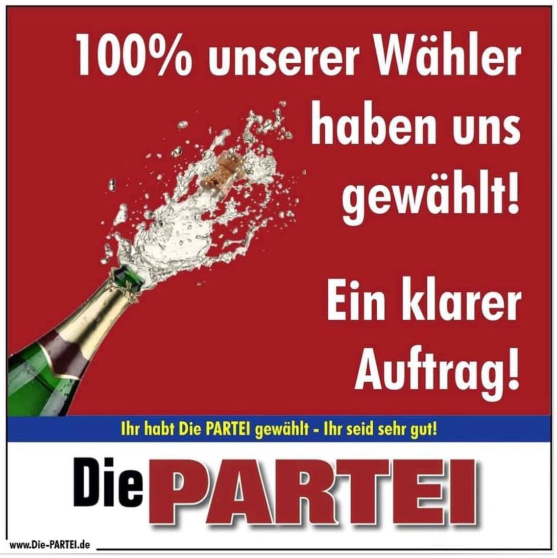 100% unserer Wähler haben uns gewählt